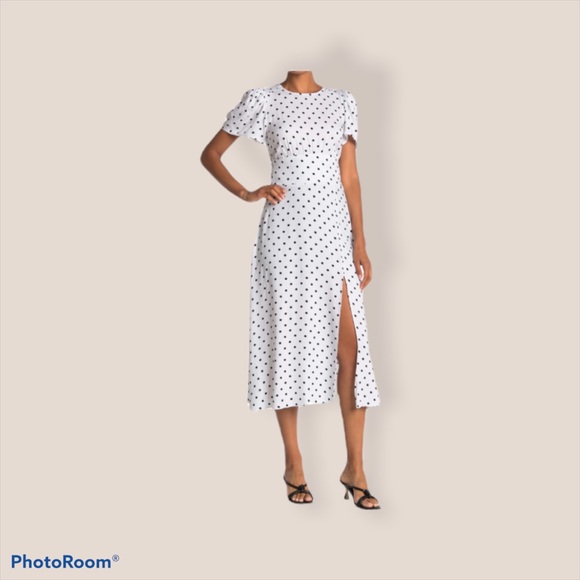 AFRM Jamie | Dresses | Afrm Jamie Midi Dress Blanc Polka Dot | Poshmark